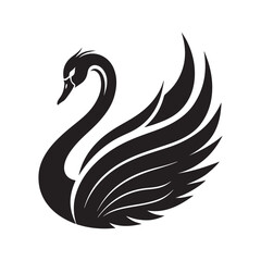 swan vector silhouette clip art logo illustration
