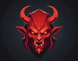 Red Devil Head, Vector Illustration