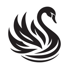 swan vector silhouette clip art logo illustration