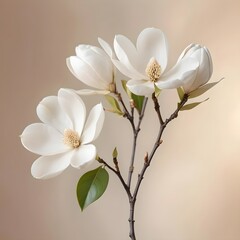 Obraz premium Elegant White Magnolia Blossoms