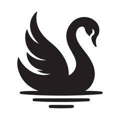 swan vector silhouette clip art logo illustration