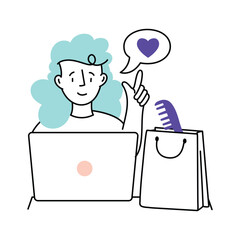 Customer Feedback vector colored minimal illustration. EPS 10 file