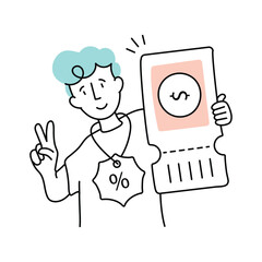 Coupon code vector colored minimal illustration. EPS 10 file