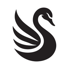 swan vector silhouette clip art logo illustration