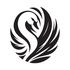 swan vector silhouette clip art logo illustration