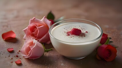 yogurt with strawberry and mint