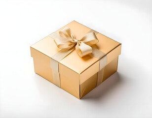 Obraz premium Gold Gift Box with Elegant Ribbon