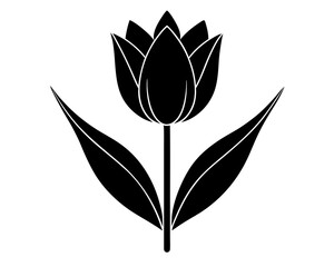 tulip bloom silhouette vector illustration