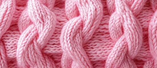 Pink Knit Cable Texture Background