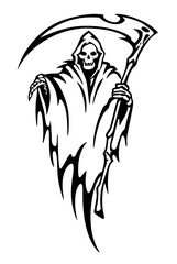 black and white svg vector, Halloween reaper icon