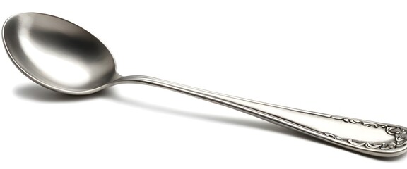 Silver Spoon Isolated on White Background