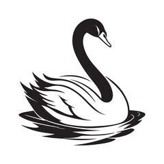 swan vector silhouette clip art logo illustration