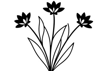 spring flowers silhouette vector illustration
