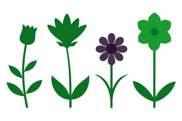 spring flowers silhouette vector illustration