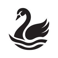 swan vector silhouette clip art logo illustration