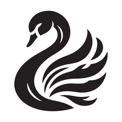 swan vector silhouette clip art logo illustration