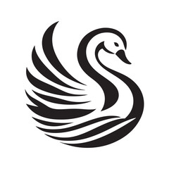 swan vector silhouette clip art logo illustration