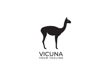 Fototapeta premium vicuna silhouette logo design, simple design vicuna logo vector illustration