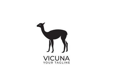vicuna silhouette logo design, simple design vicuna logo vector illustration