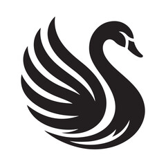 swan vector silhouette clip art logo illustration