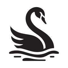 swan vector silhouette clip art logo illustration