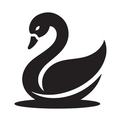 swan vector silhouette clip art logo illustration