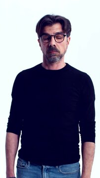 Man in Strong Wind &ndash; Hair Blowing in Vertical Slow Motion at 800fps