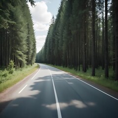 Obraz premium Scenic Road Through Pine Forest