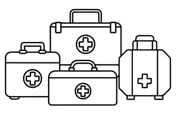 first aid kit line art graphic for healthcare