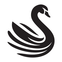 swan vector silhouette clip art logo illustration