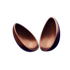 Halves of eggs on white background. 3d render. 