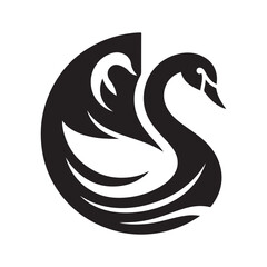 swan vector silhouette clip art logo illustration