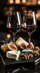 Fototapeta premium Luxury Wine and Cheese Pairing: A Sophisticated Evening Indulgence
