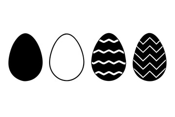 Easter egg silhouette vector illustration
