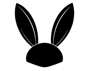 bunny hat silhouette vector illustration