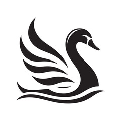 swan vector silhouette clip art logo illustration