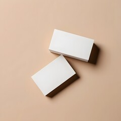 Blank Business Cards Mockup on Beige Background