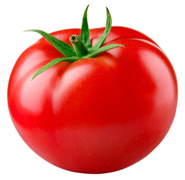 Tomato isolated png. Tomato on white or transparent background. Perfect retouched png tomat side view no background. Full depth of field.