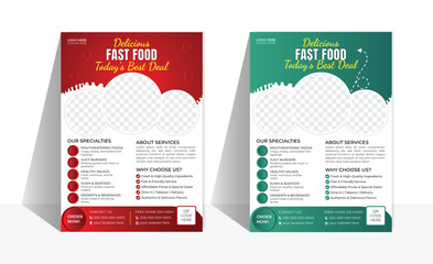 Modern And Creative restaurant flyer template Design, With Different Colors