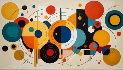 Obraz premium Abstract Geometric Composition in Vibrant Colors