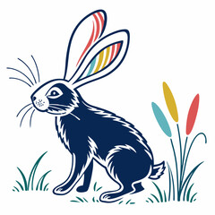 bunny ears silhouette vector illustration