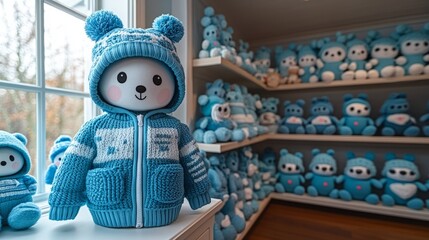 Adorable teddy bears dressed in cozy outfits create a vibrant atmosphere, bringing warmth and happiness to the room