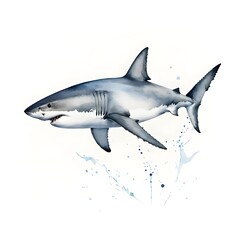 Obraz premium Watercolor Great White Shark