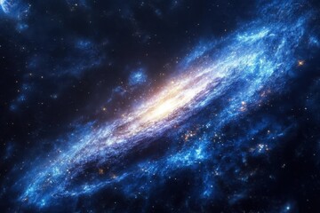 Fototapeta premium Explore the beauty of a spiral galaxy illuminated by countless stars in the vast universe