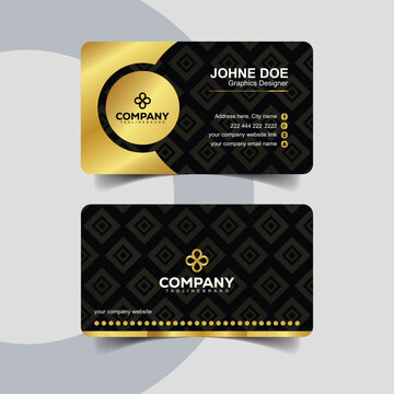 Black Gold Business Card Template for Startup Branding