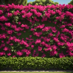 Obraz premium Lush Pink Bougainvillea Flower Wall
