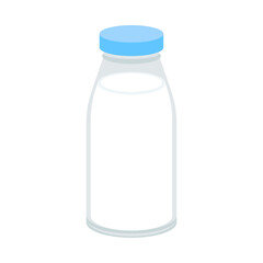 牛乳が入った牛乳瓶。フラットなベクターイラスト。
Milk bottle with milk. Flat vector illustration.