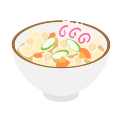 耳うどん。フラットなベクターイラスト。
Mimi udon. Flat vector illustration.
