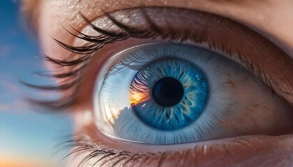 Fototapeta premium Eye Reflecting Sunset