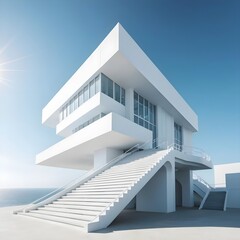 Modern White Architecture by the Sea